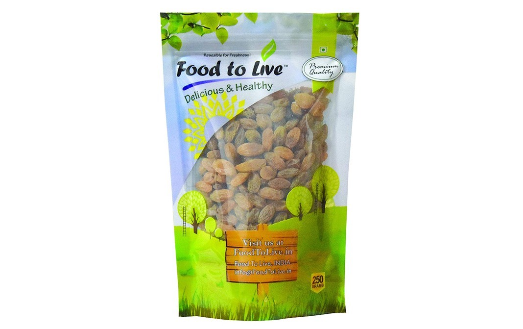 Food to Live Green Afghan Raisins    Pack  250 grams